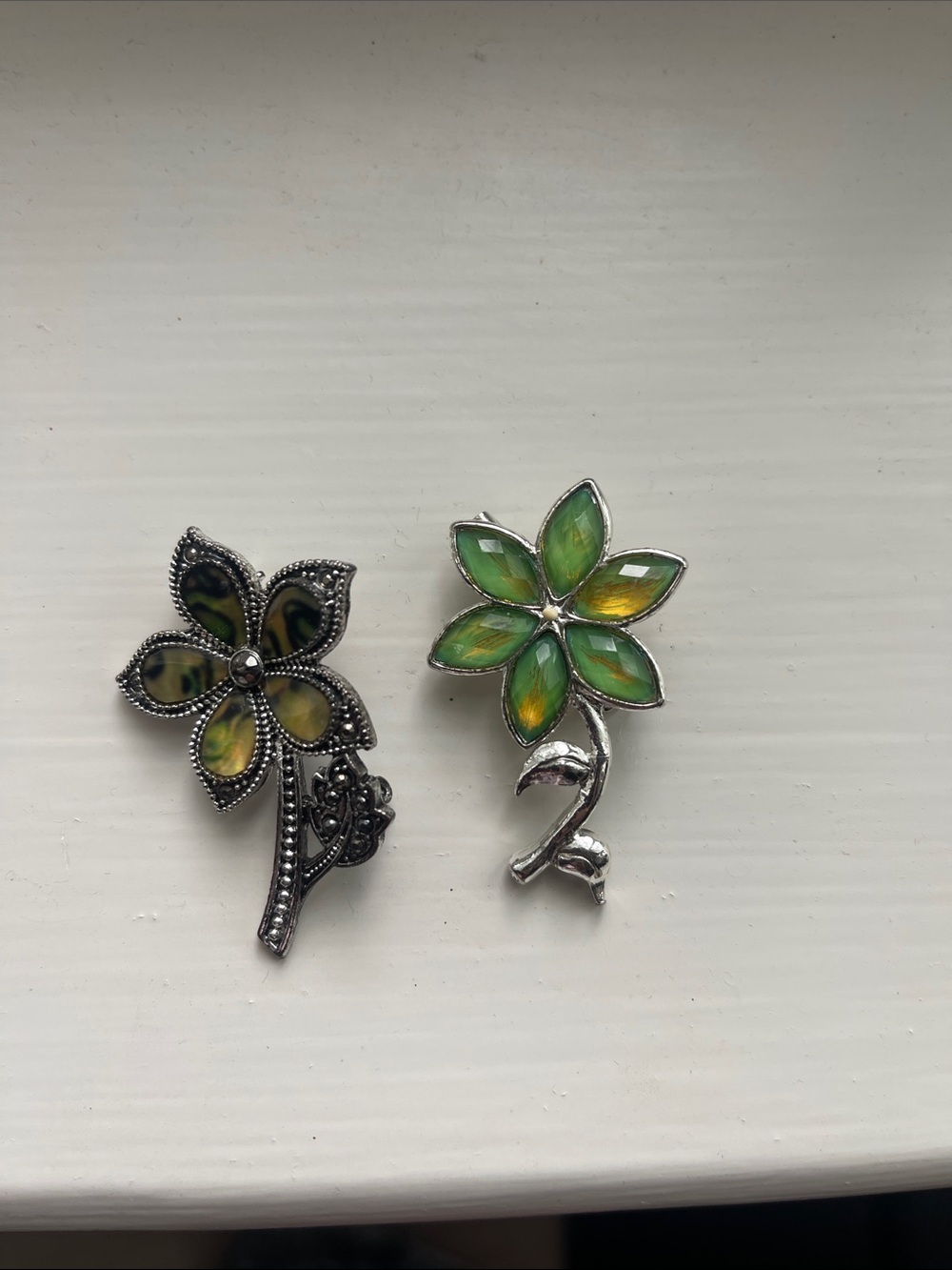 Green Flower Enamel Brooch - Women Jewelry